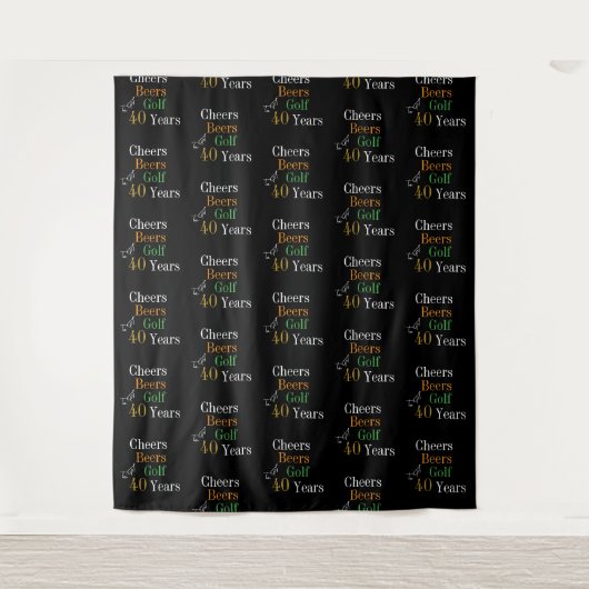 40歳の誕生日応援ビーズゴルフパーティー背景 タペストリー (正面)