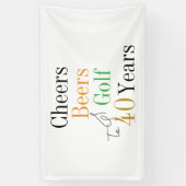 40歳の誕生日応援ビーズゴルフパーティー 横断幕 (縦)