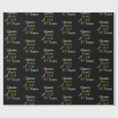 40歳の誕生日応援ビーズゴルフブラック金ゴールド ラッピングペーパー (フラット)