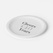 40歳の誕生日応援40年ミニマル銀パーティー ペーパープレート (アングル)