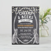 40歳の誕生日応援&ビーズチョーク素朴ボード 招待状 (スタンド正面)