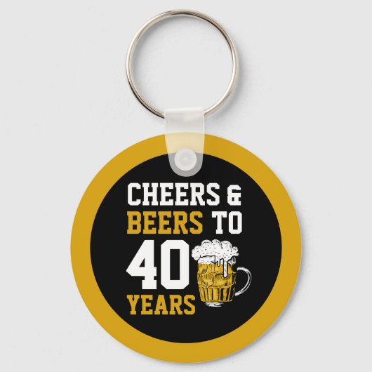 40歳の誕生日応援&ビールから40年 キーホルダー (正面)