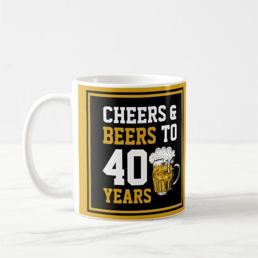 40歳の誕生日応援&ビールから40年 コーヒーマグカップ (左)