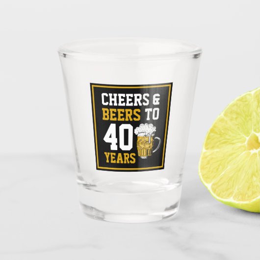 40歳の誕生日応援&ビールから40年 ショットグラス (正面)