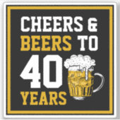 40歳の誕生日応援&ビールから40年 シール (正面)