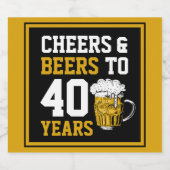 40歳の誕生日応援&ビールから40年 ビールラベル (シングルラベル)