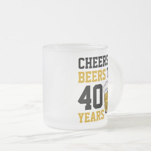 40歳の誕生日応援&ビールから40年 フロストグラスマグカップ (正面右)