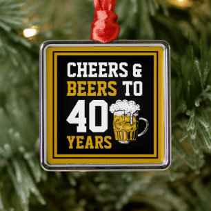 40歳の誕生日応援&ビールから40年 メタルオーナメント