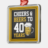 40歳の誕生日応援&ビールから40年 メタルオーナメント (左)