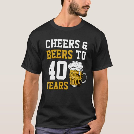 40歳の誕生日応援&ビールから40年 Tシャツ (正面)