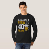 40歳の誕生日応援&ビールから40年 Tシャツ (正面フル)