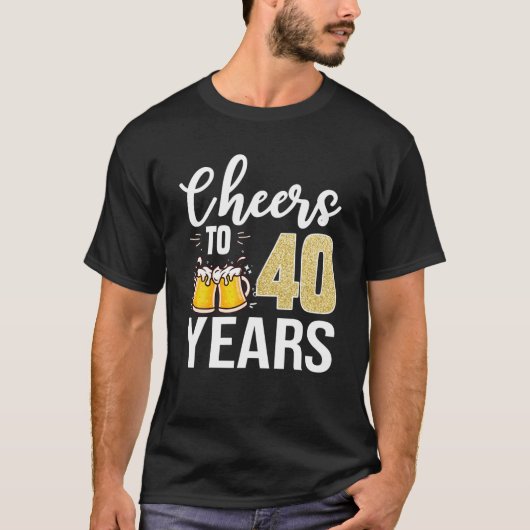 40歳の誕生日応援~40歳のビール Tシャツ (正面)