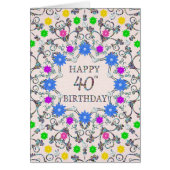 40歳の誕生日抽象芸術花 (正面)