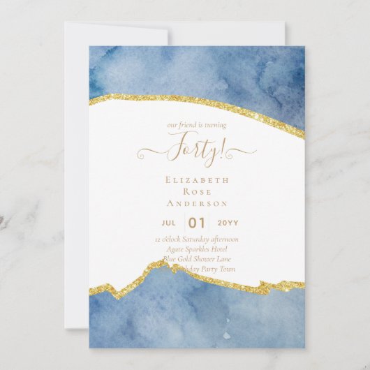 40歳の誕生日招待状グラマーガーリーモダンおもしろい 招待状 (正面)