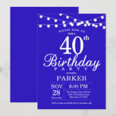 40歳の誕生日招待状ブ王室のルー 招待状 (正面/裏面)