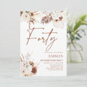 40歳の誕生日招待状ボホパンパ 招待状 (スタンド正面)