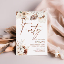 40歳の誕生日招待状ボホパンパ