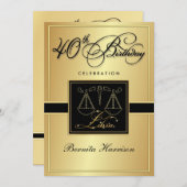 40歳の誕生日招待状 - てんびん座 招待状 (正面/裏面)