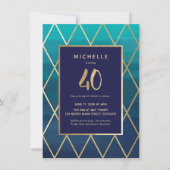 40歳の誕生日招待状 - エレガントな40歳 招待状 (正面)
