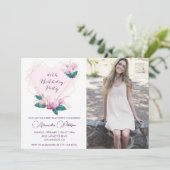 40歳の誕生日招待状 エレガント ボホ フォト 招待状 (スタンド正面)