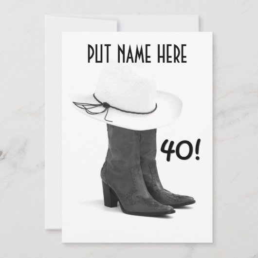 「40歳の誕生日招待状」カントリースタイル 招待状 (正面)