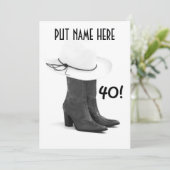 「40歳の誕生日招待状」カントリースタイル 招待状 (スタンド正面)