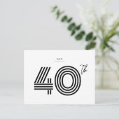 40歳の誕生日招待状 ミニマルなポストカード ポストカード (スタンド正面)
