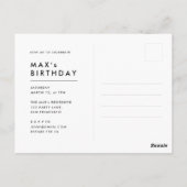40歳の誕生日招待状 ミニマルなポストカード ポストカード (裏面)