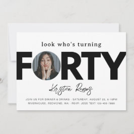 40歳の誕生日招待状 | ミニマルな40歳 招待状