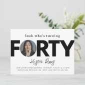 40歳の誕生日招待状 |ミニマル40th 招待状 (スタンド正面)