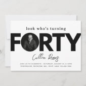 40歳の誕生日招待状 |ミニマル40th 招待状 (正面)