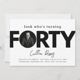 40歳の誕生日招待状 |ミニマル40th 招待状