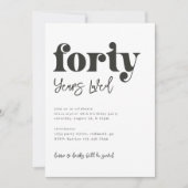40歳の誕生日招待状 | 写真 40歳の誕生日 招待状 (正面)
