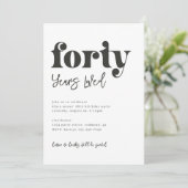 40歳の誕生日招待状 | 写真 40歳の誕生日 招待状 (スタンド正面)