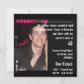 40歳の誕生日招待状 招待状 (裏面)