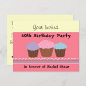 40歳の誕生日招待状 招待状 (正面/裏面)