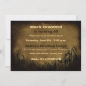 40歳の誕生日招待状 – 日没、鹿、ハンター 招待状 (裏面)