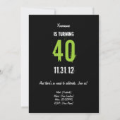 40歳の誕生日招待状 – 旧フォーク 招待状 (裏面)