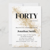 40歳の誕生日招待状(男性用) 招待状 (正面)