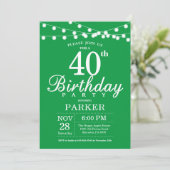 40歳の誕生日招待状 緑 招待状 (スタンド正面)
