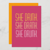 40歳の誕生日招待状 - 飲んで、飲んで、飲みまくろう 招待状 (正面/裏面)