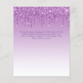 40歳の誕生日招待状 HER 女の子らしい豪華 グリッター チラシ (裏面)