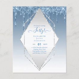 40歳の誕生日招待状HERガーリー Glamorグリッター チラシ