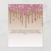 40歳の誕生日招待状HERガーリー Glamorグリッター チラシ (裏面)