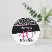 40歳の誕生日渦巻形のテンプレートA05 招待状 (スタンド正面)