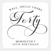 40歳の誕生日渦巻形の書道封筒用シール スクエアシール (正面)