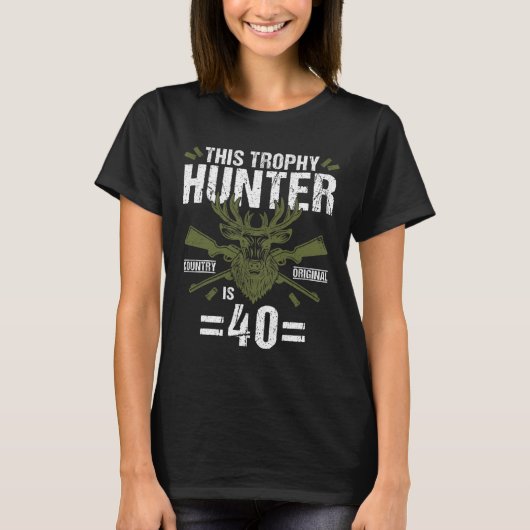 40歳の誕生日狩りダックディアハンター40歳 Tシャツ (正面)