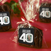 40歳の誕生日白黒カスタムの写真名お願い スクエアシール