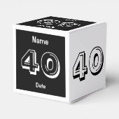 40歳の誕生日白黒パーソナライズされたお願いボックス フェイバーボックス (裏面サイド)
