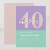 40歳の誕生日祝い 招待状 (正面/裏面)